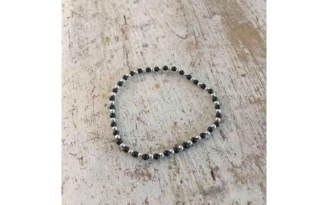 Armbånd Perler Sølv Sort