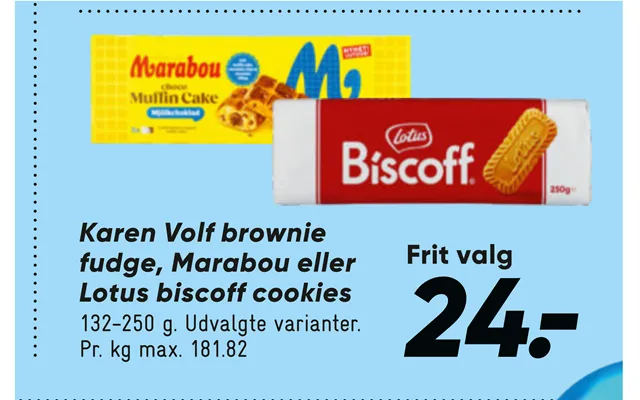 Karen Volf Brownie Fudge, Marabou Eller Lotus Biscoff Cookies