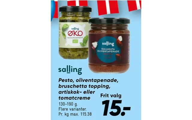 Pesto, Oliventapenade, Bruschetta Topping, Artiskok- Eller Tomatcreme