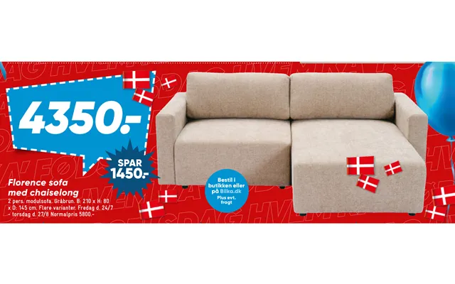 Florence Sofa Med Chaiselong