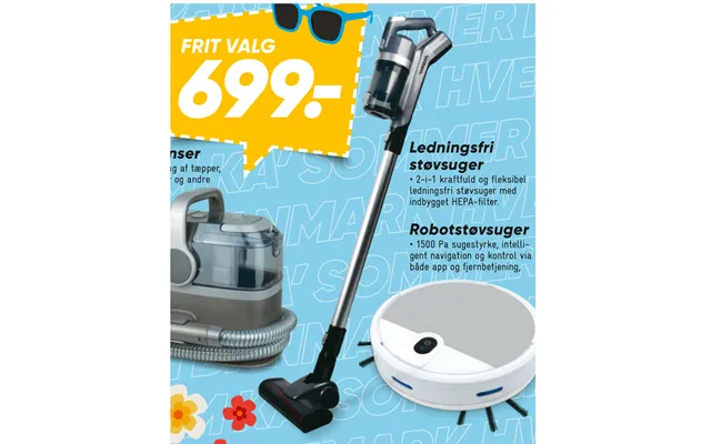 Ledningsfri Støvsuger Plet- Og Tæpperenser Robotstøvsuger