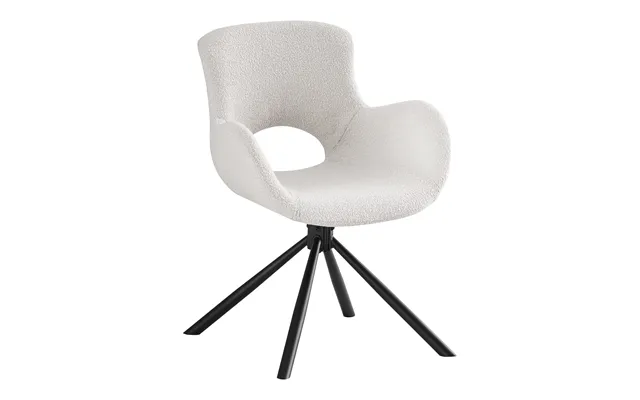 Amorim Spisebordsstol - Spisebordsstol, Drejefod, Bouclé, Off-white Hn1273 Sæt Af 2 Stk