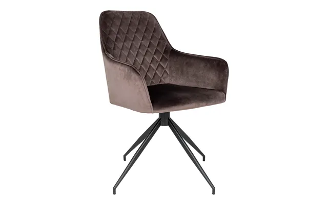 Harbo Spisebordsstol Med Drejefod - Spisebordsstol Med Drejefod, Velour, Mushroom, Sorte Ben Hn1208