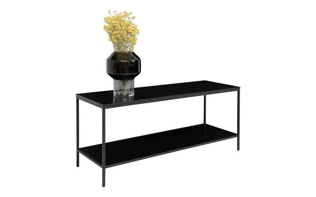 Vita Tv-bænk - Tv Bænk, 2 Hylder, Sort, Sort Stel 100x36x45 Cm