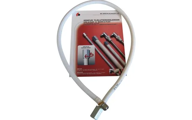 Gasslange 1200mm Hvid Plastbelægning