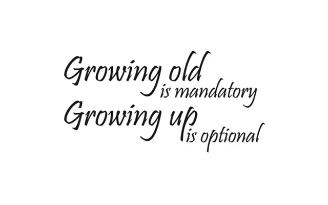 Citat Wallsticker. Growing Up Is Optional. 57x29cm