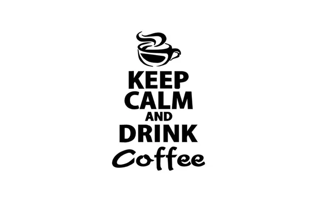 Flot Kaffe Wallsticker - Keep Calm And Drink Coffee 56x37cm