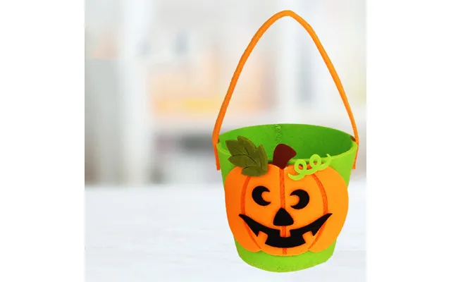 Græskarspand I Filt. Perfekt Slikspand Til Trick Or Treat. Ngd-07