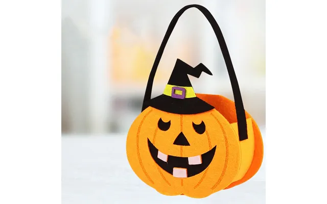 Græskarspand I Filt. Perfekt Slikspand Til Trick Or Treat. Ngd-13