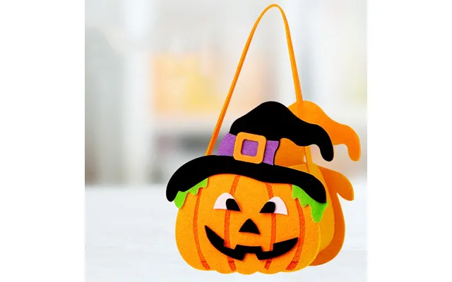 Græskarspand I Filt. Perfekt Slikspand Til Trick Or Treat. Ngd-32