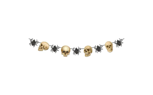 Halloween Dekoration. Skelethoveder Og Edderkopper