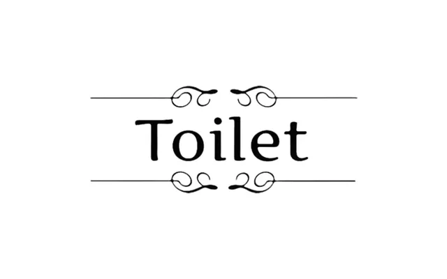 Lille Elegant Retro Toilet Skilt. 28x10cm.