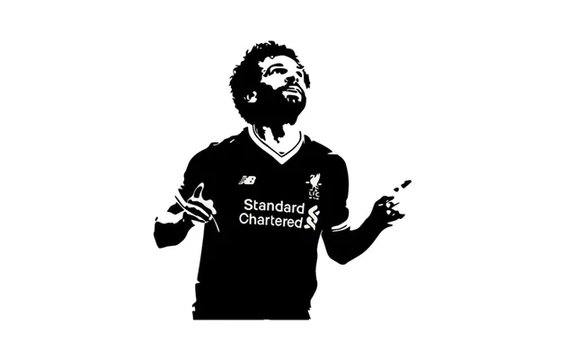 Mohamed Salah Scoring. Flot Fodbold Wallsticker. 62x57cm.
