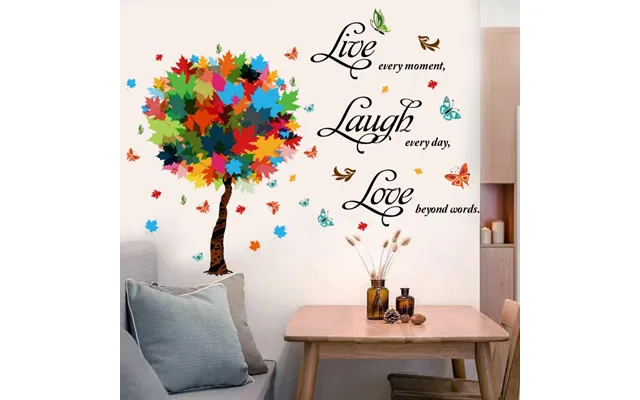 Sød Citat Wallsticker. Live Every Moment - Laugh Everyday