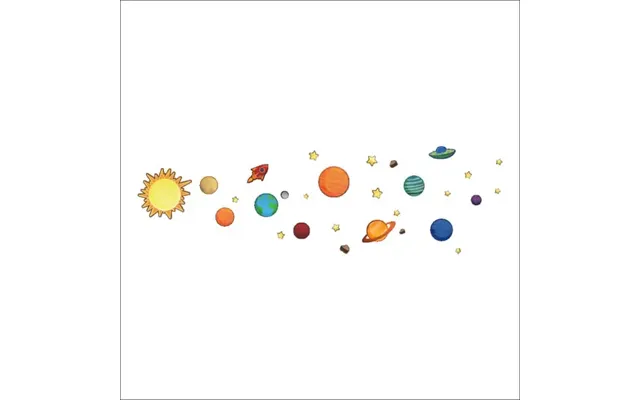 Solsystemet For Børn. Flot Wallsticker Med Alle Planeterne.