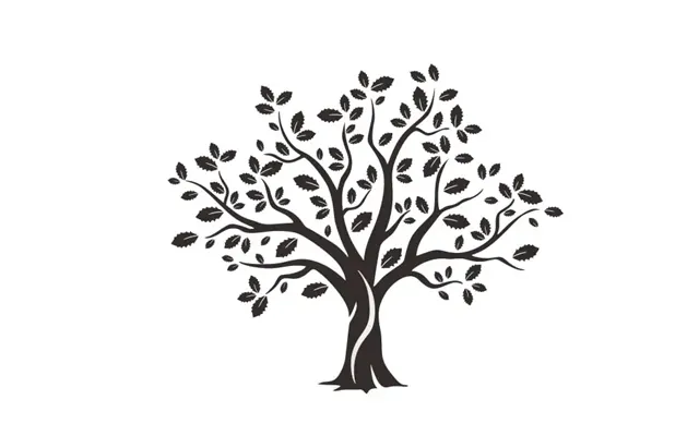 Wallsticker Med Et Stort Flot Træ. 57x59cm.