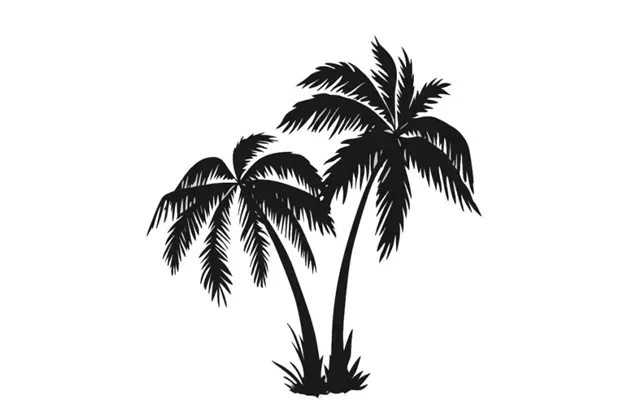 Wallsticker Med Flotte Palmer. 58x62cm.