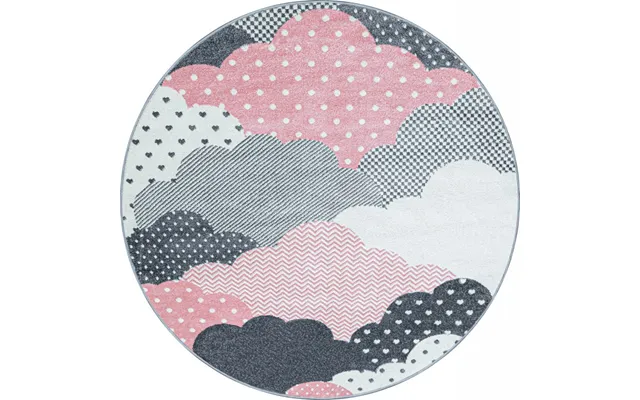 Bambi Rund Børnetæppe Sky - Pink