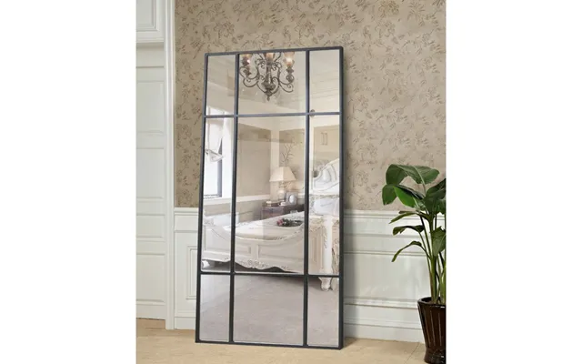 New Yorker Spejl Med Sort Ramme I Jern Str 180x90cm