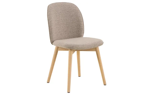 Act Nordic Cindy Spisebordsstol - Beige Stof Og Hvidpigmenteret Gummitræ