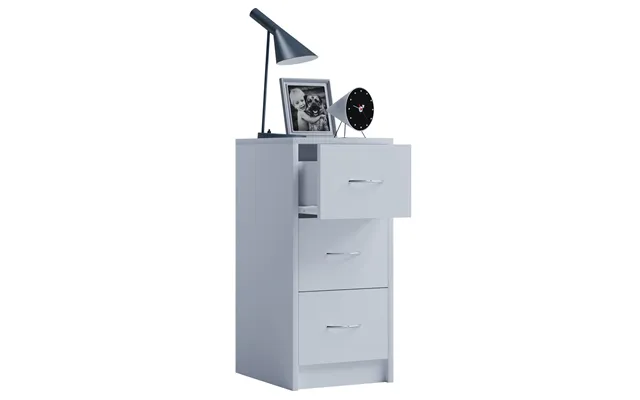 Boxal Maxi Sengebord, M. 3 Skuffer - Hvid Træ