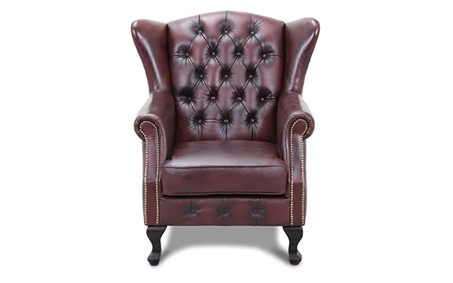 Haga Aberdeen Lænestol - Oxblod Chesterfield Læder