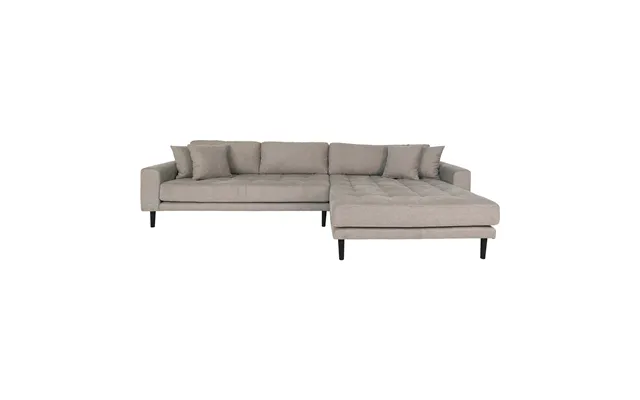 House Nordic Lido Loungesofa, Højre Chaiselong, M. 4 Puder - Stone Polyester Og Sort Træ product image
