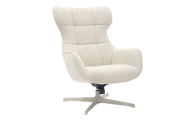 House Nordic Turin Loungestol, M. Drejefunktion Og Armlæn - Natur Polyester Og Beige Metal