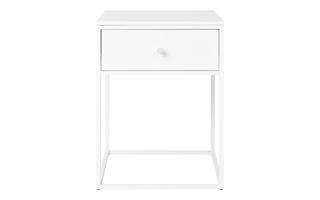 House Nordic Vita Hjørnebord, M. 1 Skuffe, Kvadratisk - Hvid Melaminfolie Og Hvid Stål 40x40