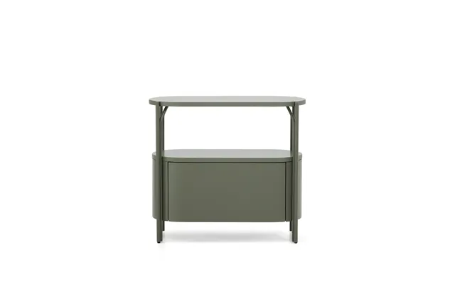 Kave Home Arely Badeværelsesvaskeskab, M. 1 Skuffe - Grøn Mdf Og Stål 90x40