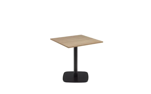 Kave Home Dina Cafébord, Kvadratisk - Natur Melamin Og Sort Metal 70x70