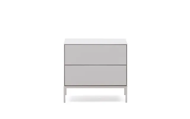 Kave Home Vedrana Natbord, M. 2 Skuffer - Hvid Mdf Og Stål 60x55