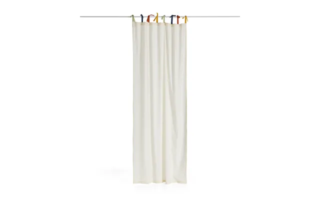 Kave Home Zelda Gardin, M. Multifarvede Bånd - Hvid Bomuld 135x270