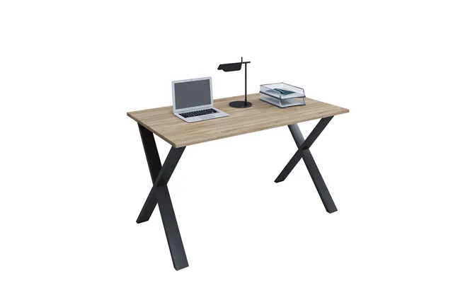 Lona X-feet Skrivebord - Natur Træ Og Sort Metal 110x50