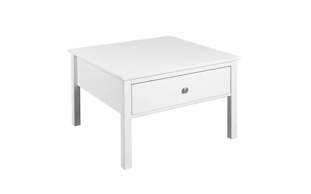 Nordic Living Collection Chilly Home Sofabord, M. 1 Skuffe - Hvid Fyrretræ 70x70