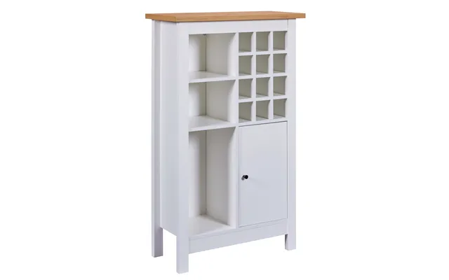Nordic Living Collection Julina Vinskab, M. 1 Låge, 3 Hylder, 3 Store Rum Og 12 Små Rum - Natur Og Hvid Mdf