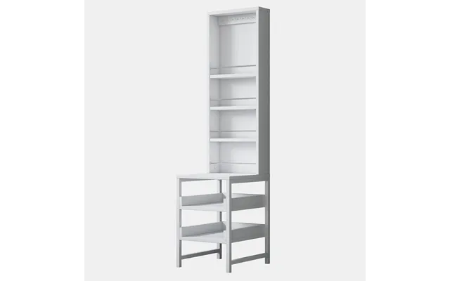 Nordvärk Bj147 3860 Makeup Bord, M. 5 Hylder Og Kroge - Hvid Melamin