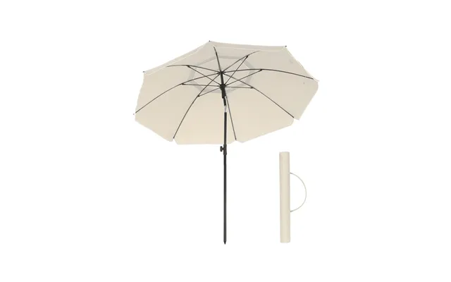 Songmics Gpu60wtv1 Strandparasol, M. Upf 50 , Solbeskyttelse, Vippemekanisme, Bæretaske, Ottekantet - Beige Polyester Og