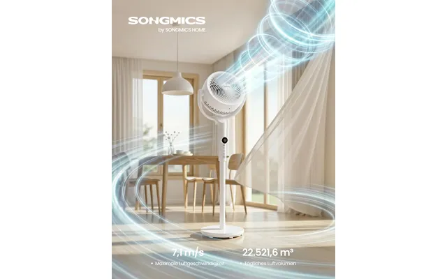 Songmics Lydløs Standerventilator 20 Db - Med Fjernbetjening