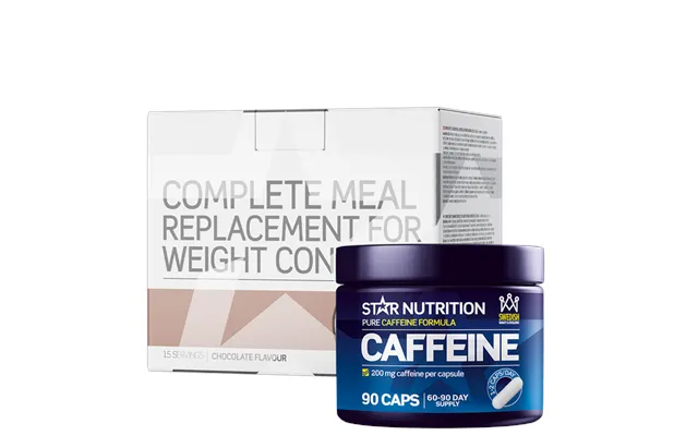 Complete Meal Måltidserstatning Vægtkontrol Koffeintabletter 200 Mg 90 Kapsler