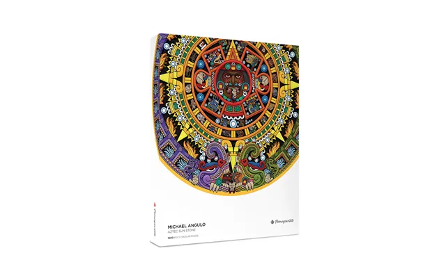 Aztec Sun Stone - Rundt Puslespil Med 1000 Brikker