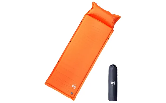 1-personers Campingmadras Med Pude Selvoppustelig Orange