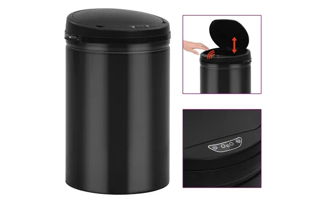 Affaldsspand Med Sensor 30 L - Kulstofstål, Sort
