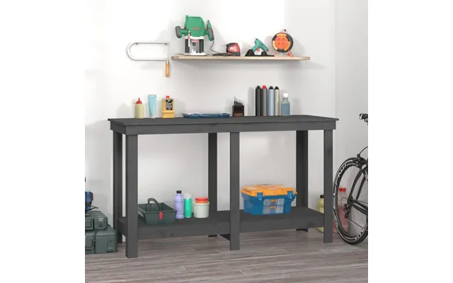 Arbejdsbord I Massivt Fyrretræ - 140 × 50 × 80 Cm, Grå