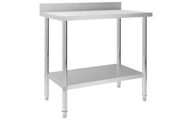 Arbejdsbord Til Køkken Med Stænkplade 100×60×93 Cm - Rustfrit Stål