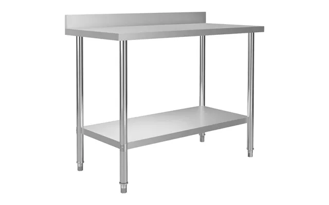 Arbejdsbord Til Køkken Med Stænkplade 120×60×93 Cm - Rustfrit Stål