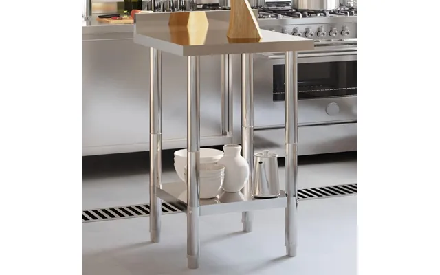 Arbejdsbord Til Køkken Med Stænkplade 55×55×93 Cm - Rustfrit Stål