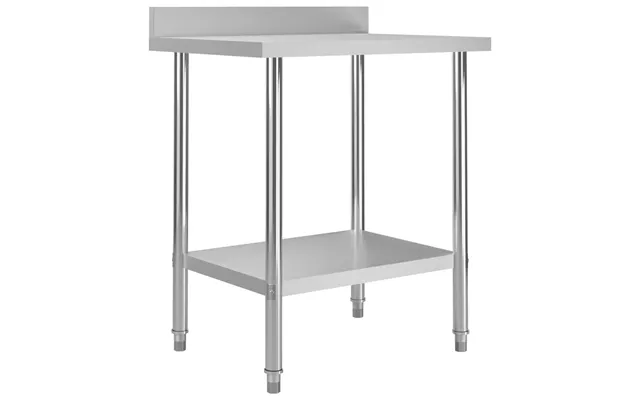 Arbejdsbord Til Køkken Med Stænkplade 80×60×93 Cm - Rustfrit Stål