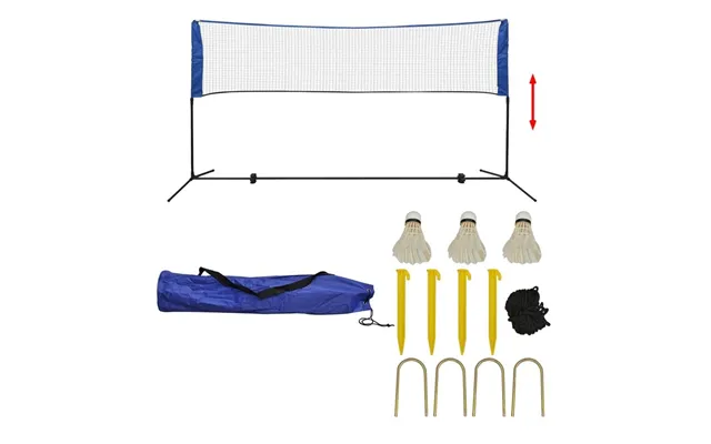 Badmintonsæt Med Net Og Fjerbolde - 300 × 155 Cm, Højdejustérbart