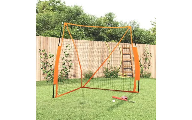 Bærbart Baseballnet 183 × 182 × 183 Cm - Polyester Og Stål, Sort Orange
